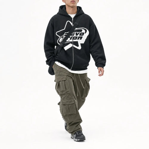 Full Zip Hoodie Y2K Streetwear