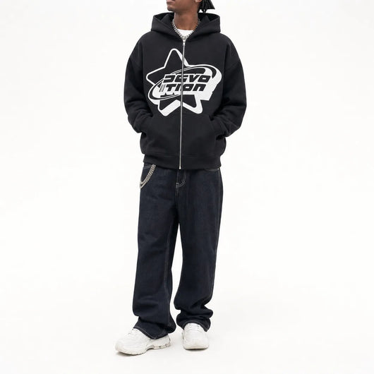Urban Y2K Full Zip Hoodie Y2K Streetwear