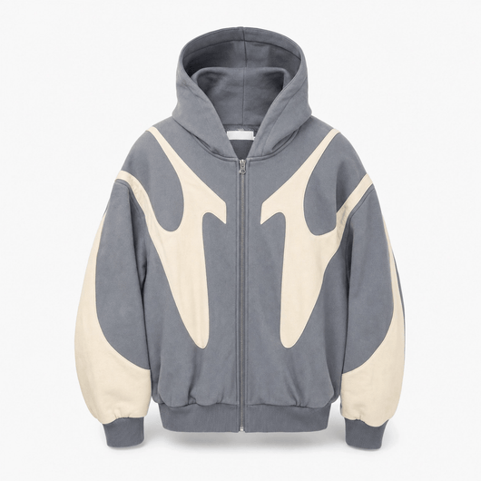 Urban Y2K Gray / S Zip Hoodie Oversized Hood
