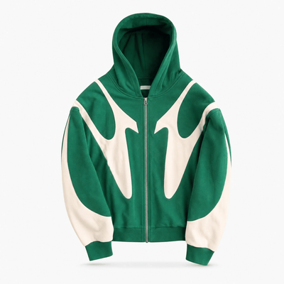 Urban Y2K Green / S Zip Hoodie Oversized Hood