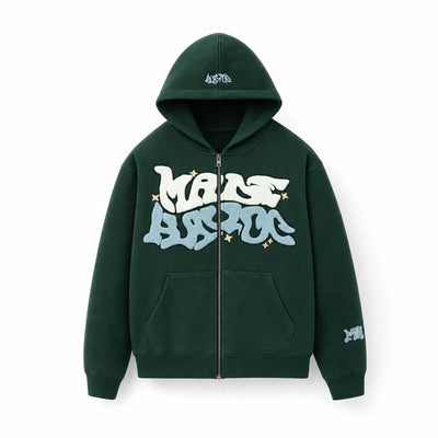 Urban Y2K Green / XS Zip Hoodie Relaxed Fit