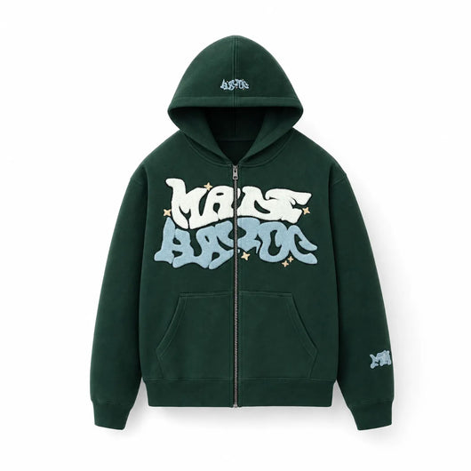 Urban Y2K Green / XS Zip Hoodie Relaxed Fit