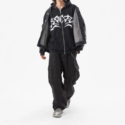 Urban Y2K Hoodie Tribal Ink Design