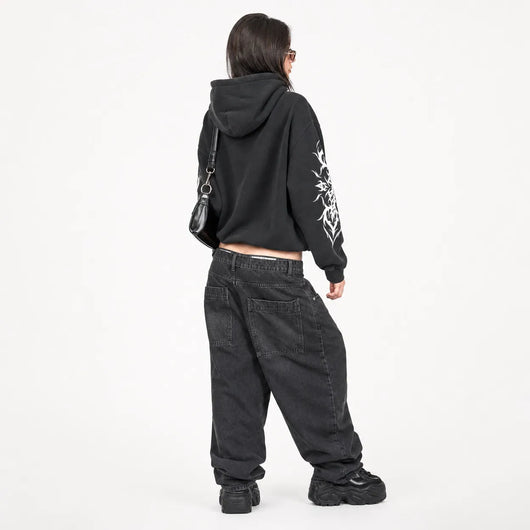 Urban Y2K Hoodie Tribal Ink Design