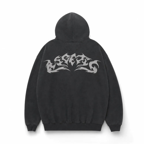 Oversized Hoodie Flame Graphic