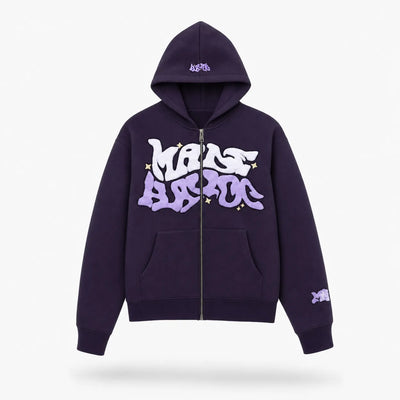 Urban Y2K Purple / XS Zip Hoodie Relaxed Fit