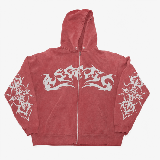 Urban Y2K Red / S Oversized Hoodie Flame Graphic