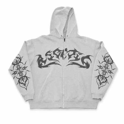 Urban Y2K White / S Oversized Hoodie Flame Graphic