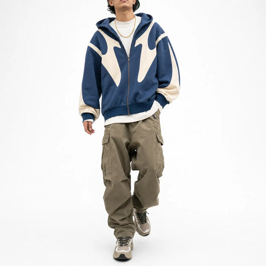 Urban Y2K Zip Hoodie Oversized Hood
