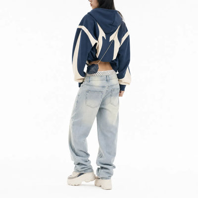 Urban Y2K Zip Hoodie Oversized Hood