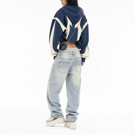 Urban Y2K Zip Hoodie Oversized Hood