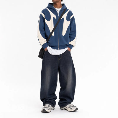 Urban Y2K Zip Hoodie Oversized Hood