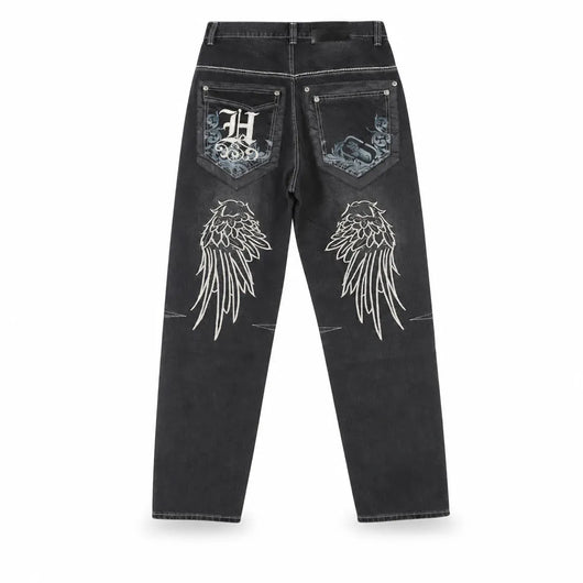 Nite Fury Vintage Embroidered Baggy Jeans