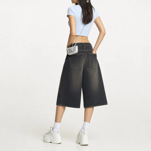 Nite Fury Wide Leg Cropped Baggy Shorts
