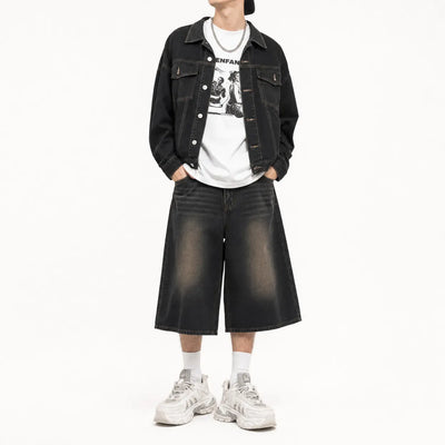 Nite Fury Wide Leg Cropped Baggy Shorts